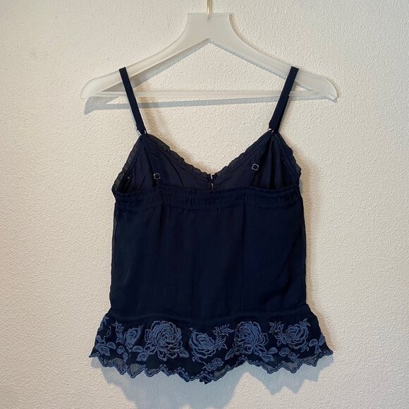 Abercrombie & Fitch Y2K Navy Blue Ruffle Cami Top | Size‎ Small - Picture 5 of 6
